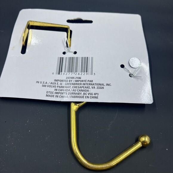 NEW Essentials Over-the-Door Double Hooks -- Gold Color - - Picture 4 of 5